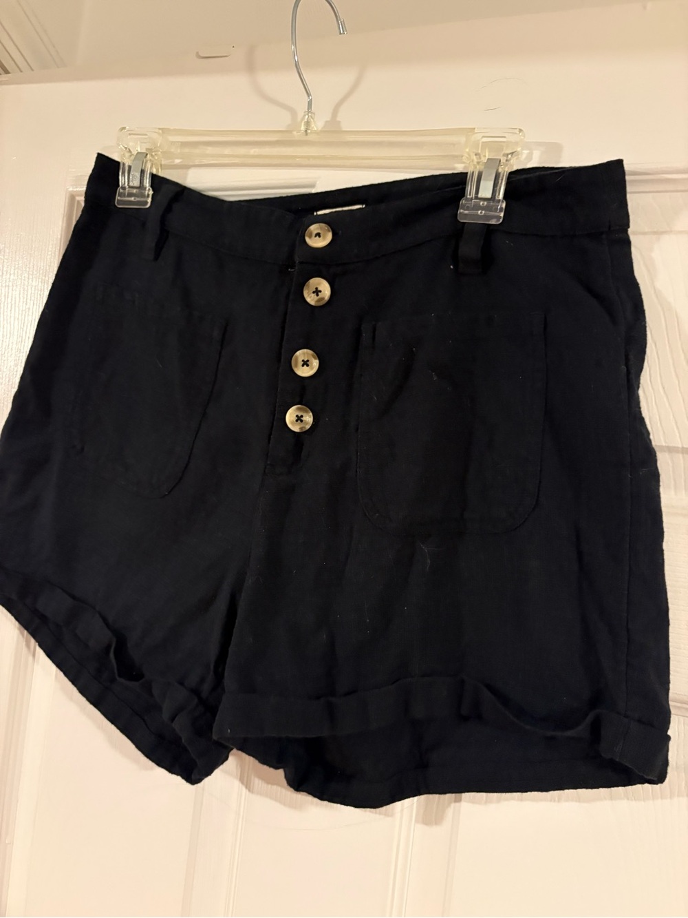 Billabong Black High-Rise Button-Front Shorts
